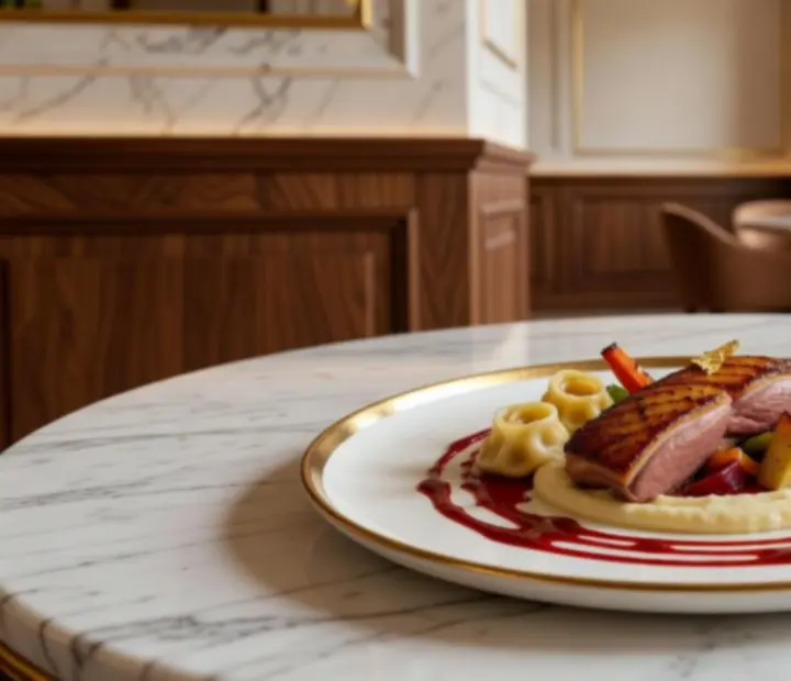 Fine dining signature fogás elegáns tálalásban